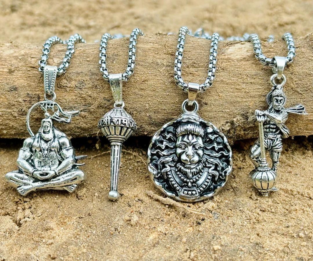 Lord Hanuman Chain With Pendant (Buy 1 get 3 Combo)