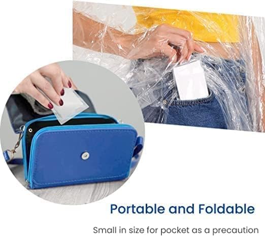 FULLY REUSABLE Wallet Rain Card Rain Coat (Set of 5) Multicolour